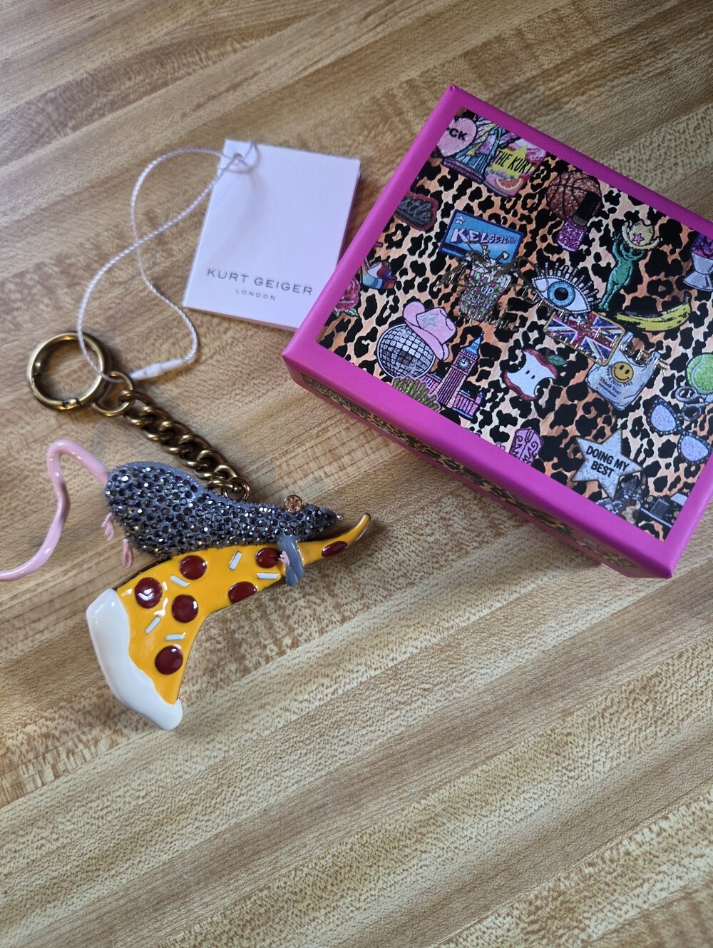 Kurt Geiger × Kelsey Randall NWT Mouse & Cheese Bag Charm/Keychain NIB